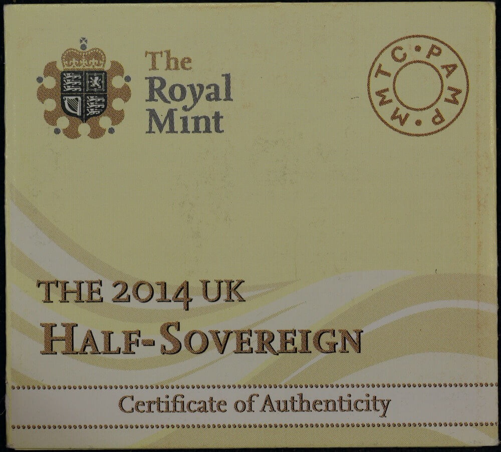 India 2014 Gold Half Sovereign KM# 303 Choice Uncirculated product image