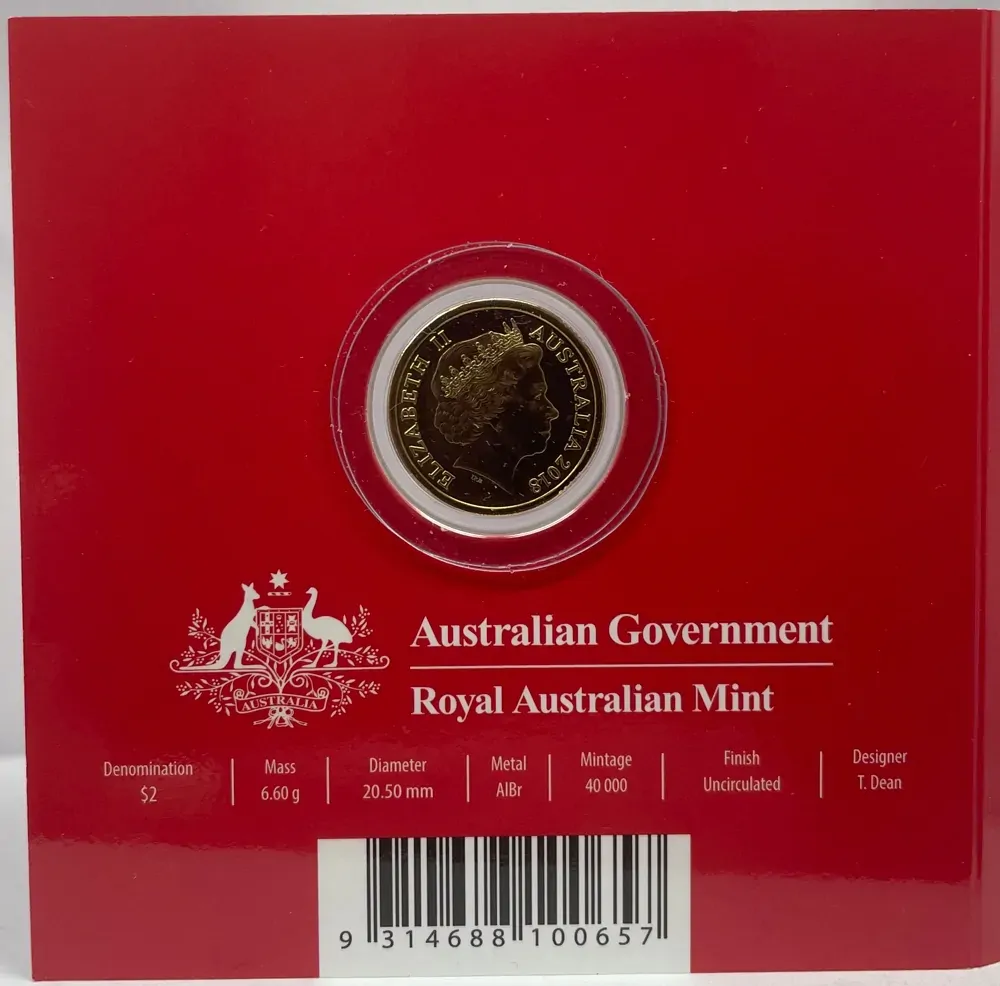 2018 Coloured 2 Dollar Coin C Mintmark Folder Remembrance Day product image