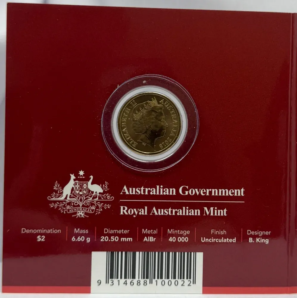 2018 2 Dollar Coin C Mintmark in Folder Lest We Forget Eternal Flame  product image