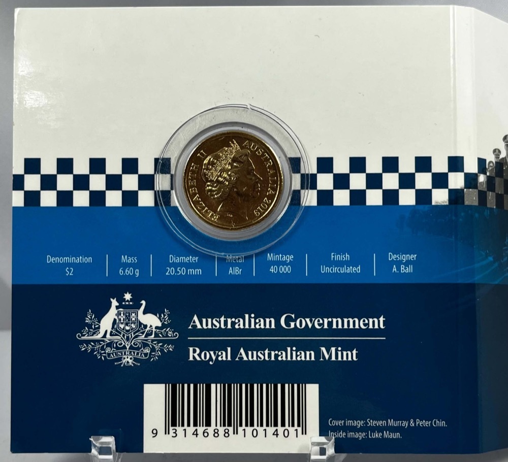 2019 2 Dollar Coin Folder C Mintmark National Police Remembrance Day product image