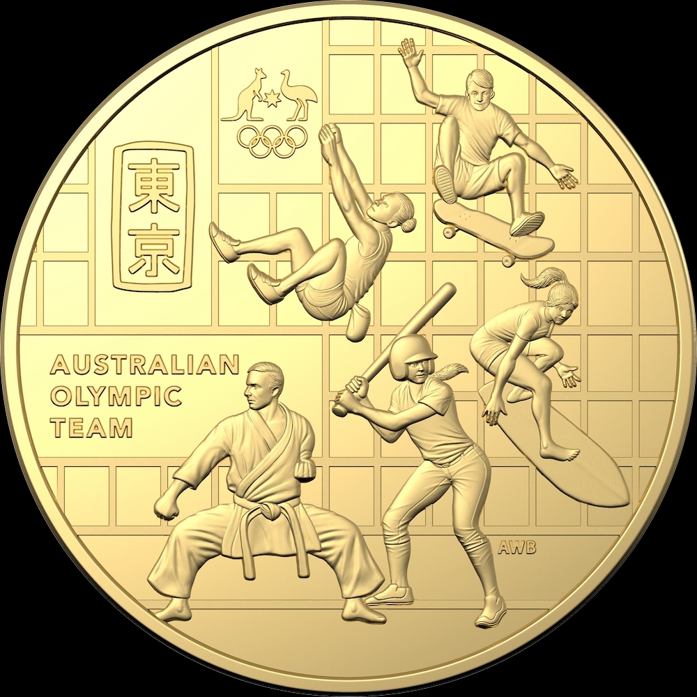 2020 Gold Plated 50 Cent Uncirculated Coin Olympic Team product image