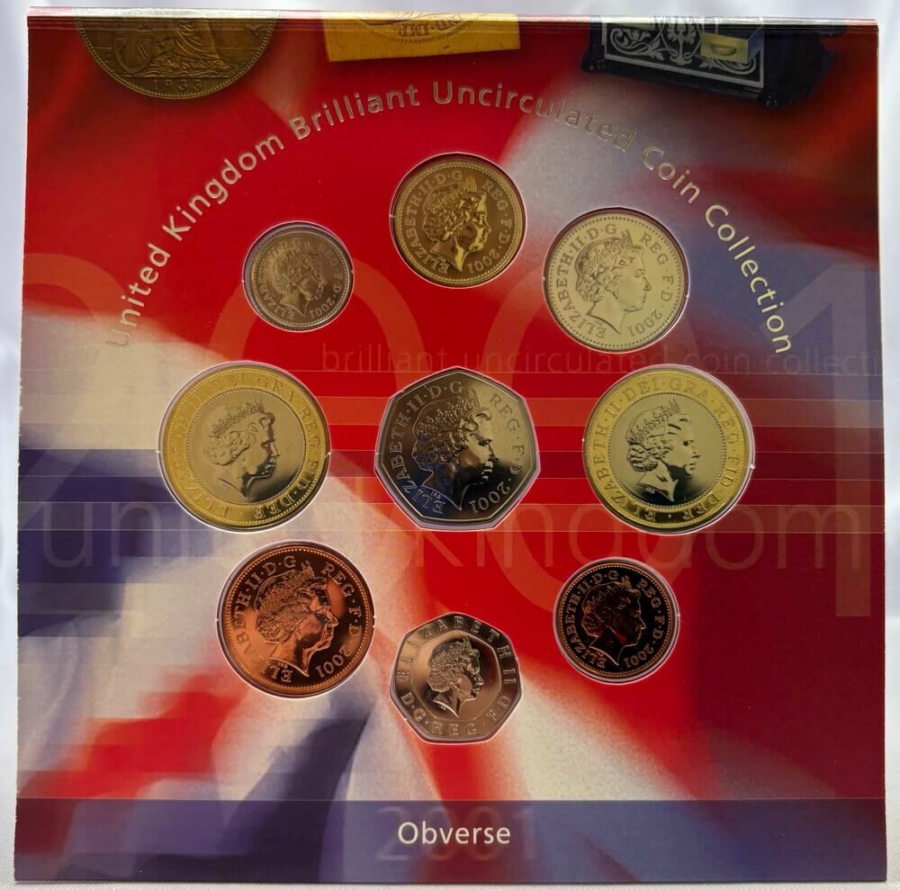 United Kingdom 2001 Brilliant Uncirculated 9 Coin Mint Set product image