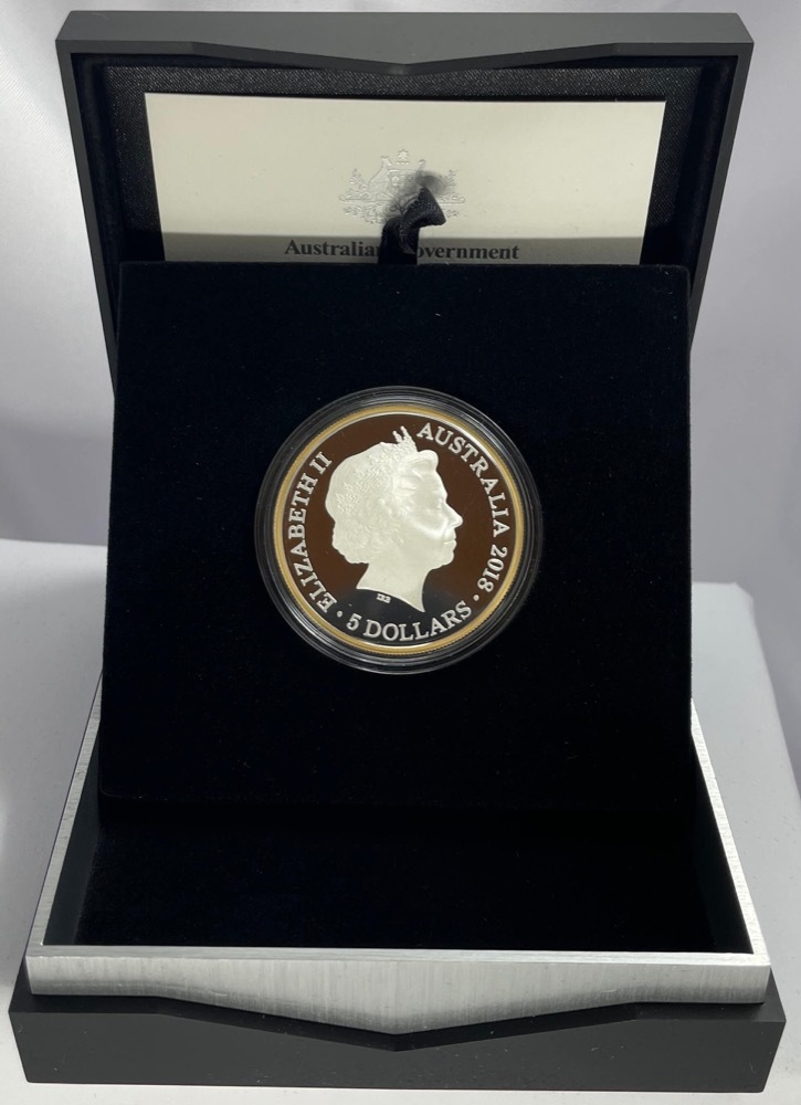 2018 Silver 5 Dollar Gold Plated Proof Coin Commonwealth Games product image