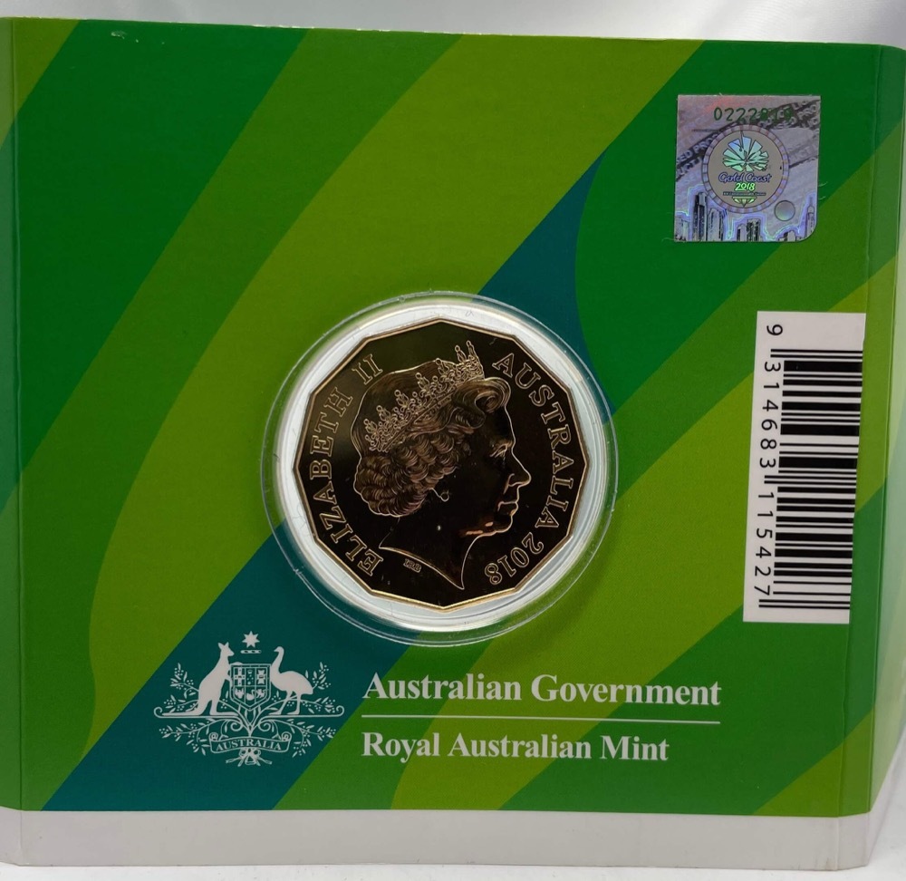 2018 Gold Plated 50 Cent Uncirculated Coin Gold Coast Commonwealth Games product image