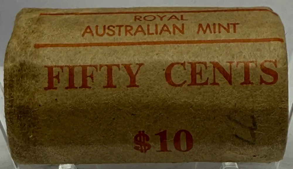 1977 50 Cent Coin Mint Roll QEII Silver Jubilee Heads/Heads product image