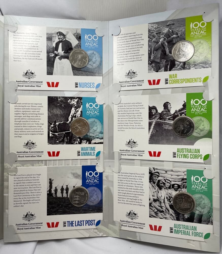 2015 14 Coin Set Anzacs Remembered Complete in Folder product image