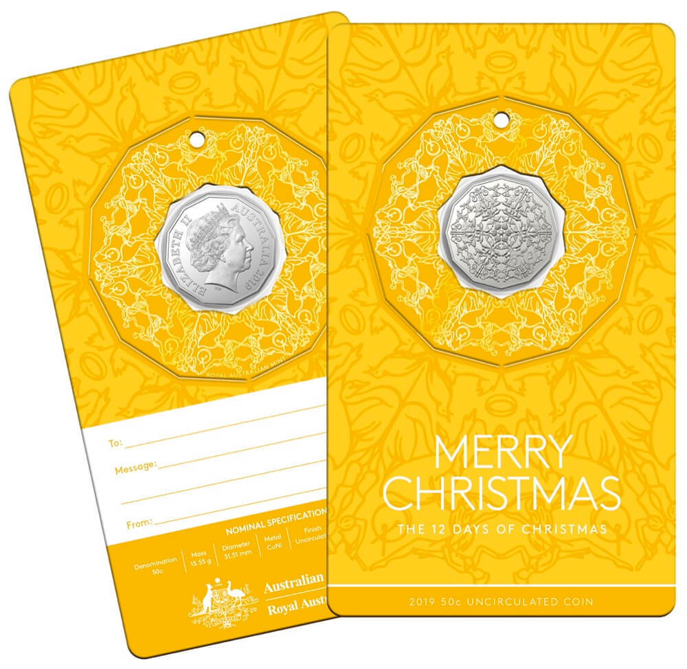 2019 50 Cent Unc 5 Coin Set 12 Days of Christmas product image