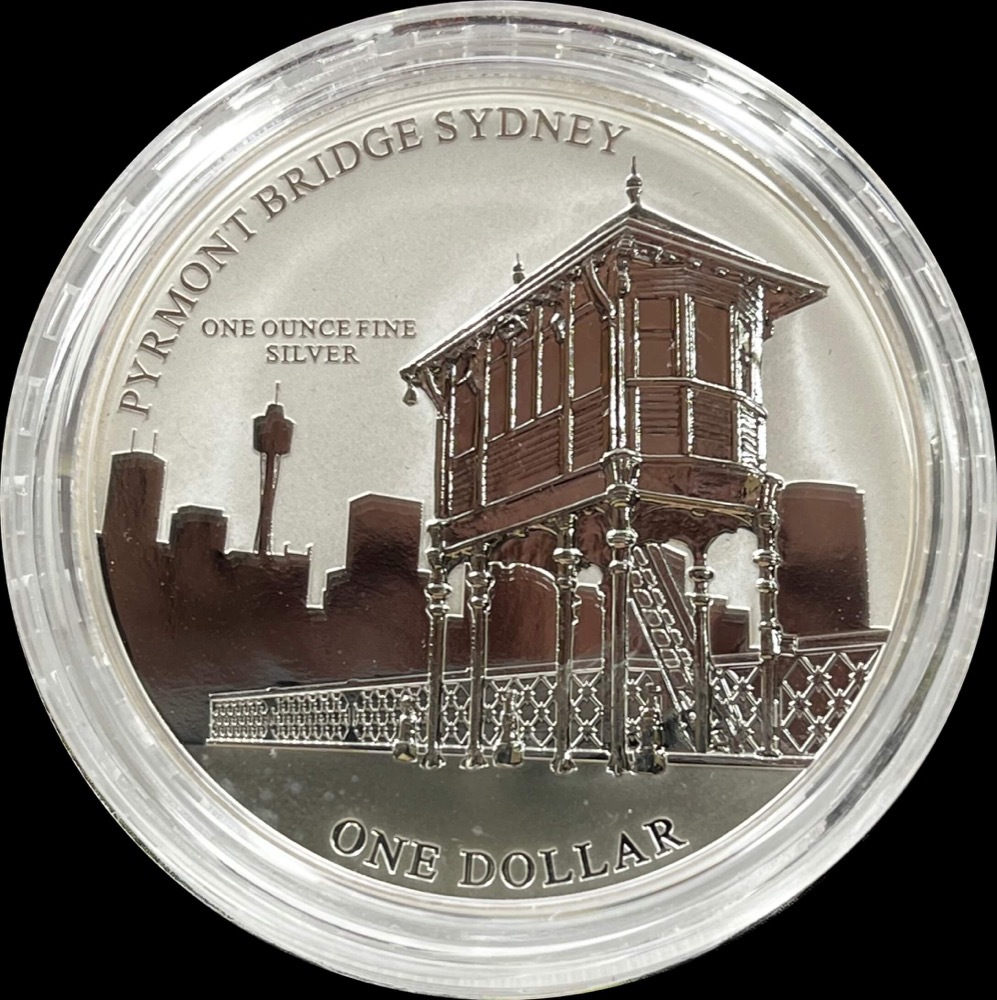 2011 Silver One Dollar Frosted Unc Coin Capital Bridges - Sydney Pyrmont product image