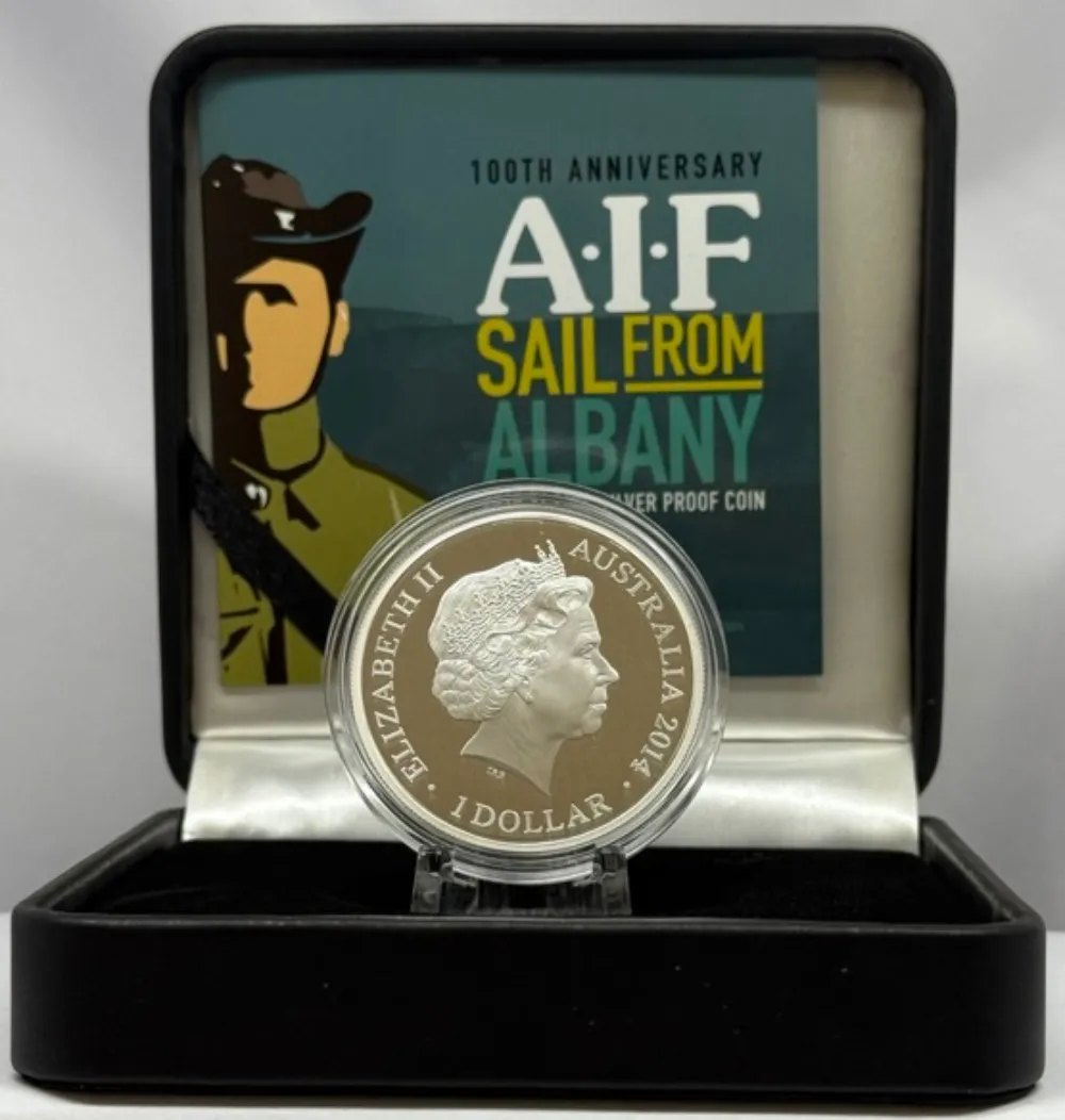 2014 Silver 1 Dollar Proof Coin AIF Sail From Albany product image
