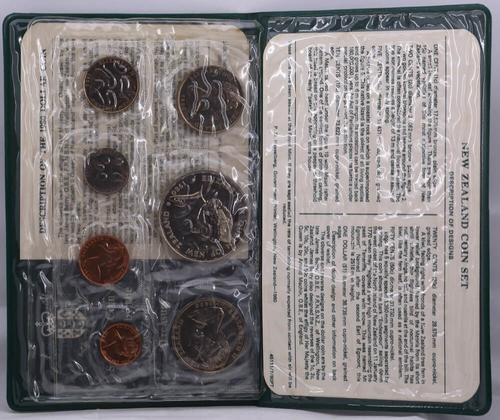 New Zealand 1980 Uncirculated Mint Coin Set KM# MS26 product image