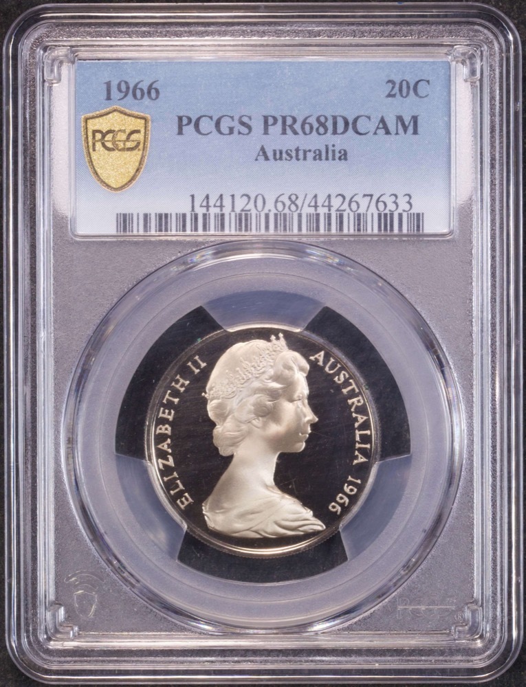 Australia 1966 Proof 20 Cents PCGS PR68DCAM product image