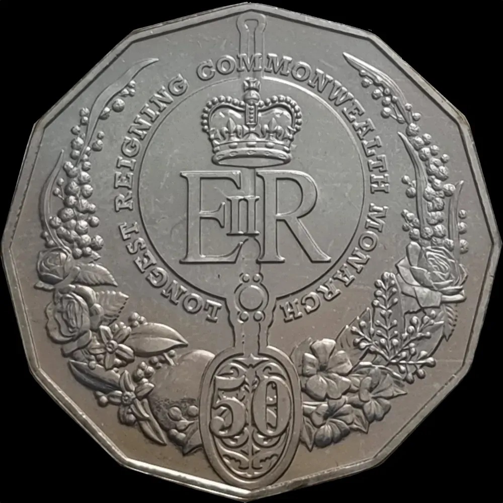 2015 50 Cent Uncirculated Coin Longest Reigning Monarch product image