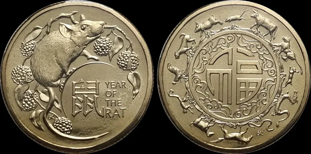 2020 1 Dollar Uncirculated Coin Pair Lunar Series Rat product image