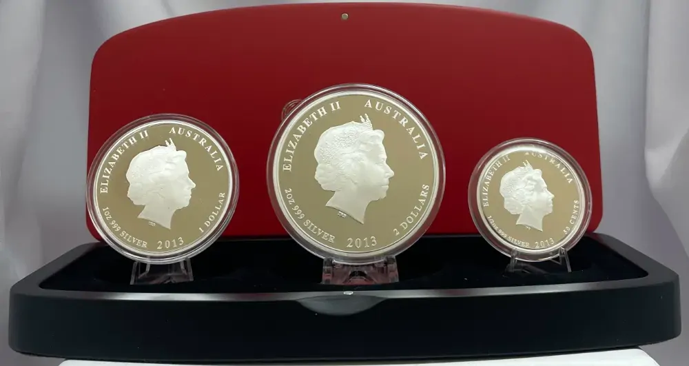2013 Silver 3 Coin Proof Set Lunar Year of the Snake product image