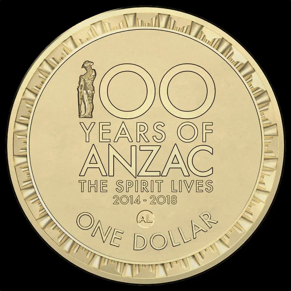 2014 1 Dollar Uncirculated Coin 100 Years of ANZAC Albany Counterstamp product image