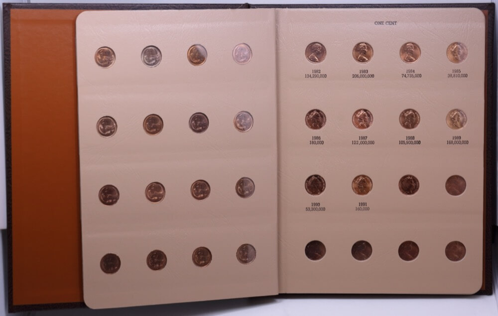 Complete Set of Australian 1+2 Cent Coins 1966-1991 + 2006 Unc product image