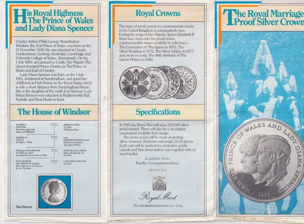 Great Britain 1981 Silver Proof Crown Charles and Diana product image