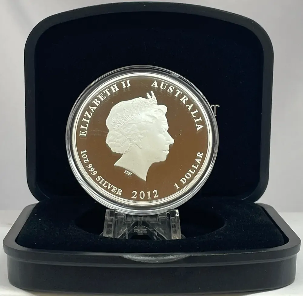 2012 Silver 1 Ounce Coloured Proof Coin Lunar Red Dragon product image