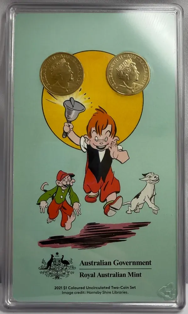 2021 1 Dollar 2 Coin Set Ginger Meggs - 100 Years of Adventure product image