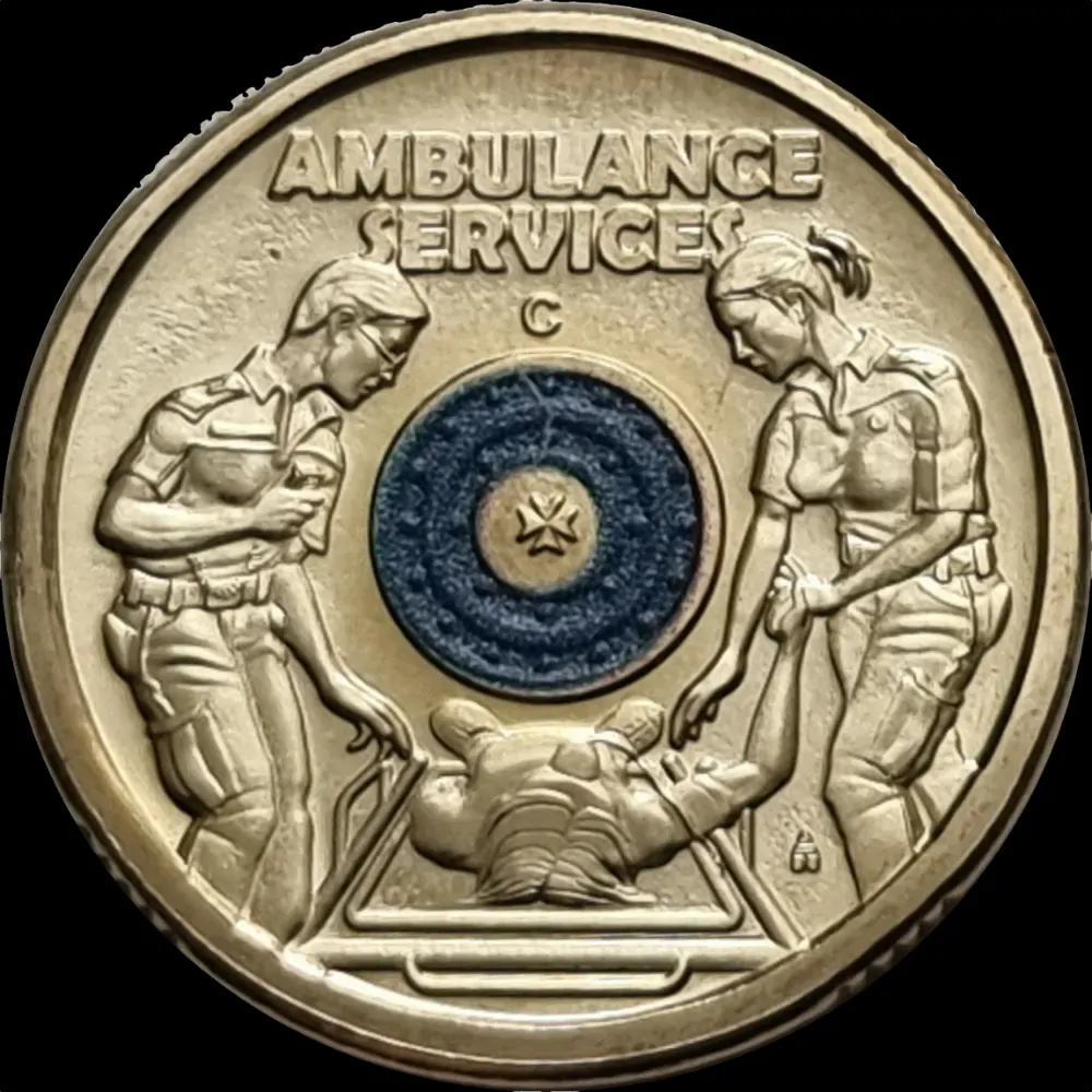 2021 Coloured 2 Dollar Uncirculated Coin Ambulance Services C Mintmark product image