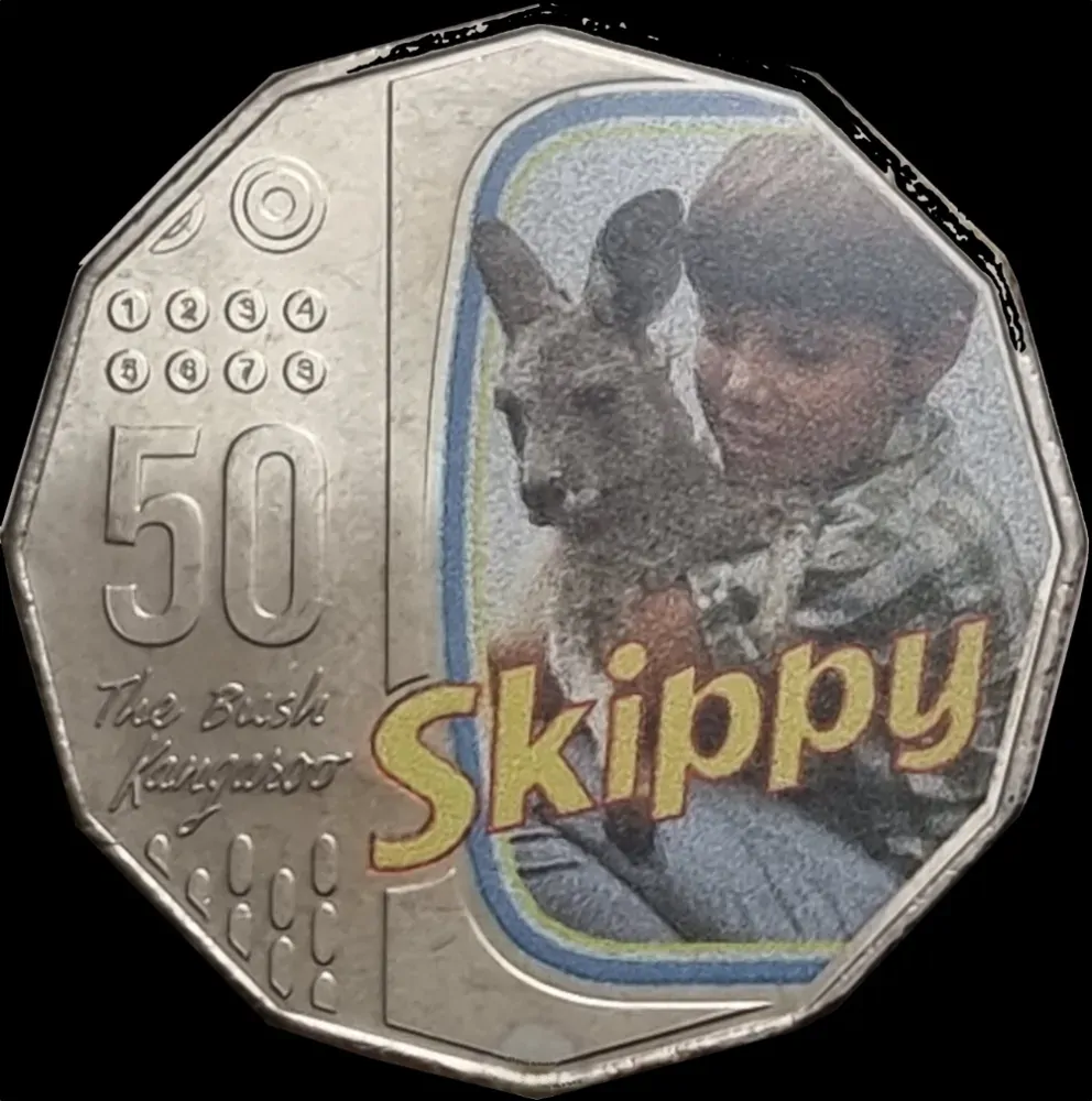 2020 Coloured 50 Cent Uncirculated Coin Skippy the Bush Kangaroo product image