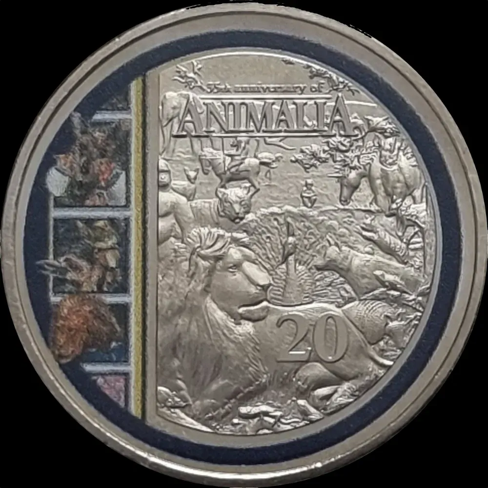 2021 Coloured 20 Cent Uncirculated Coin Animalia product image