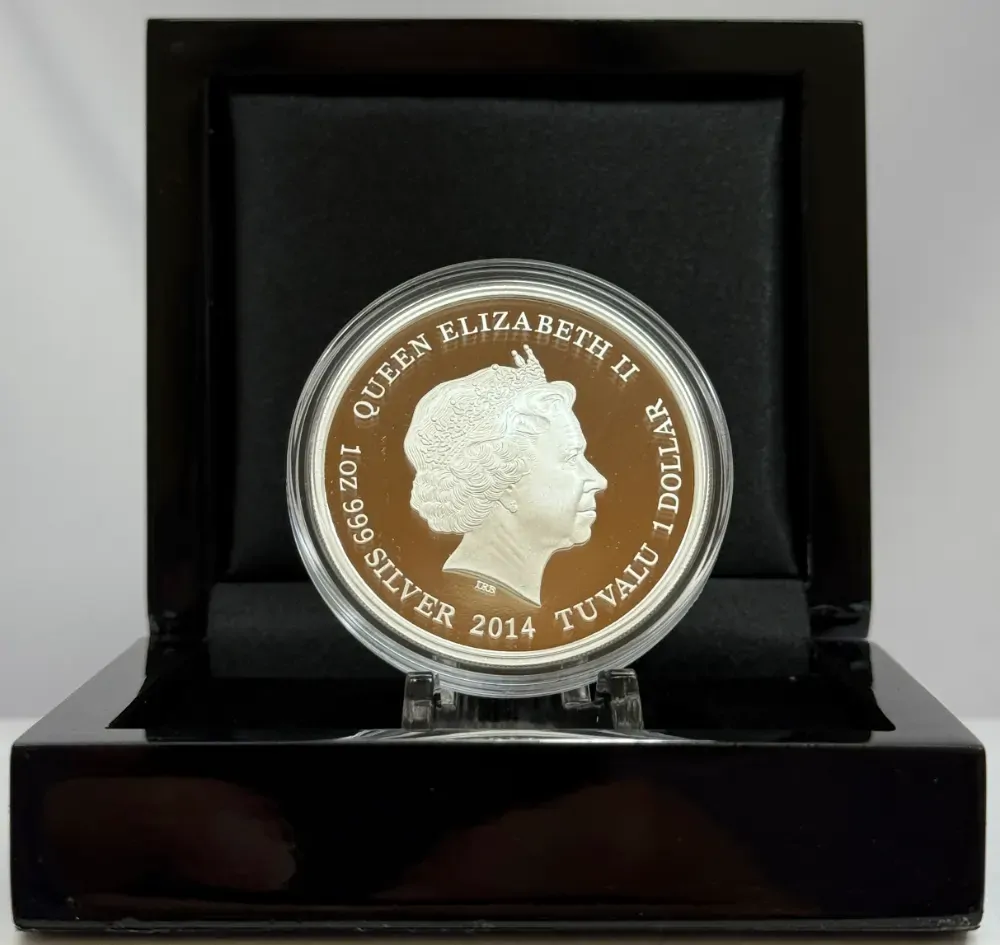 Tuvalu 2014 Silver 1 Dollar Proof - Green Turtle product image