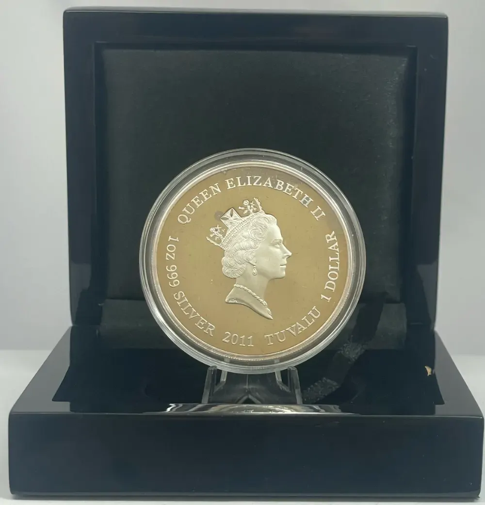Tuvalu 2011 Silver 1 Dollar Proof - Tasmanian Tiger product image