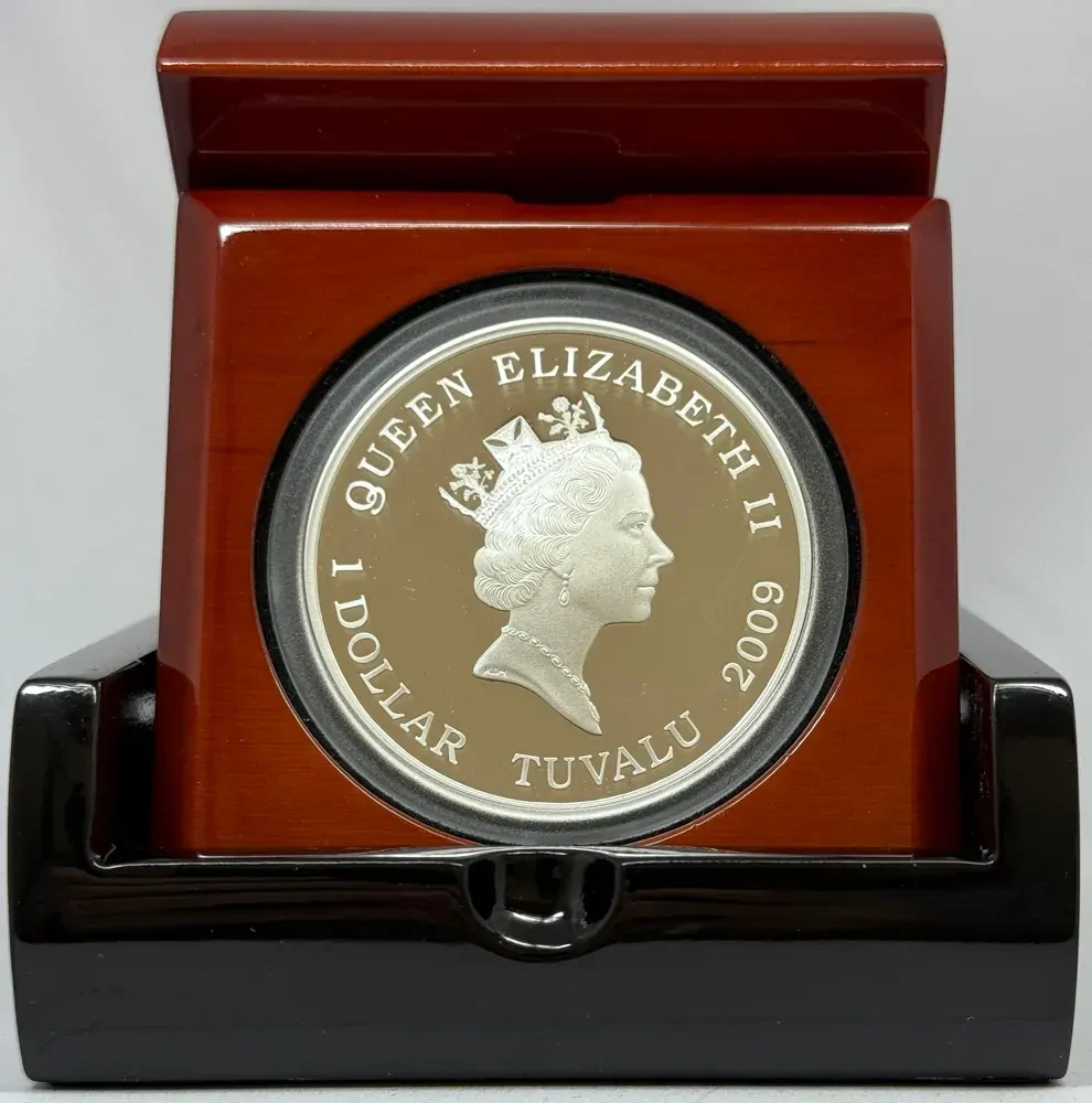 Tuvalu 2009 Silver 1 Dollar Proof - Australian Saltwater Crocodile product image