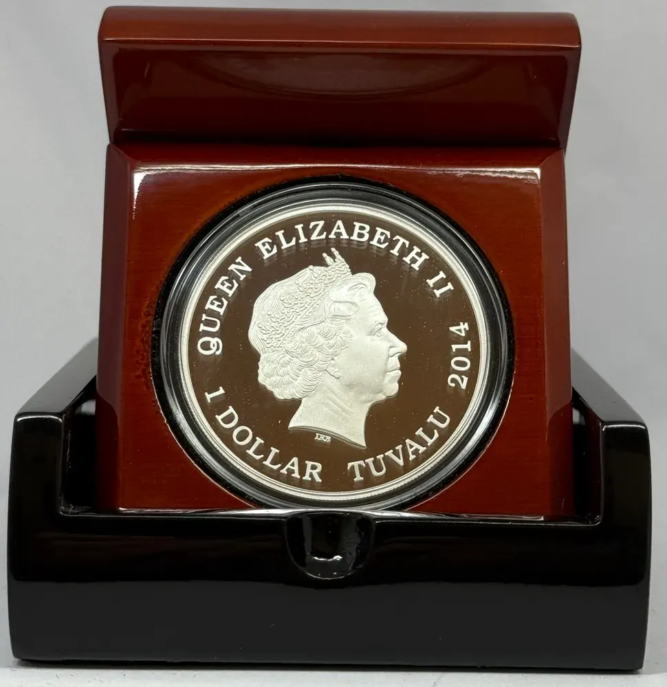 Tuvalu 2014 Silver 1 Dollar Proof - Spider-Hunting Scorpion product image