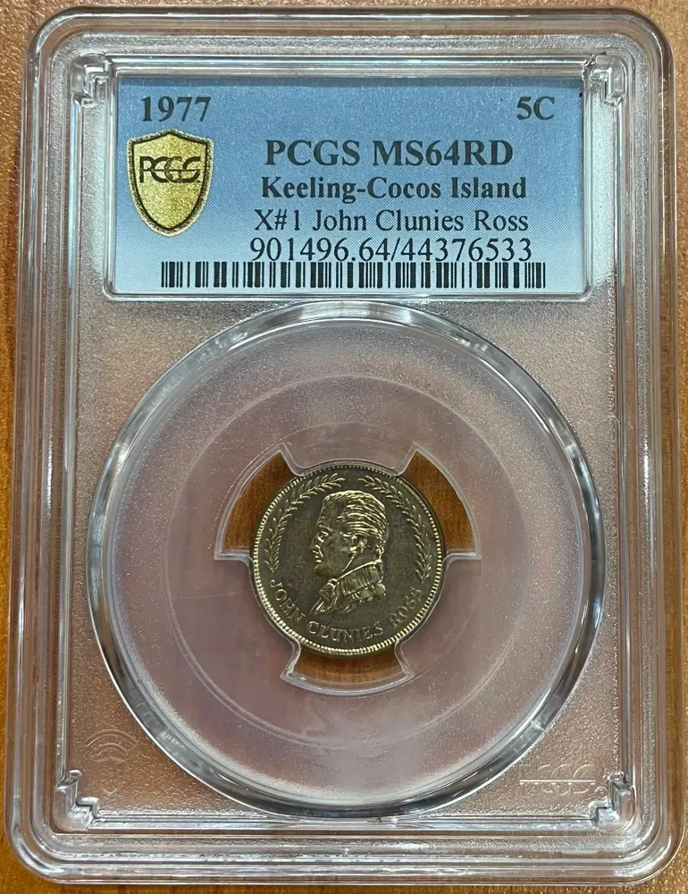 Keeling-Cocos Islands 1977 Copper 5 Cents KM# 1 PCGS MS64RD product image