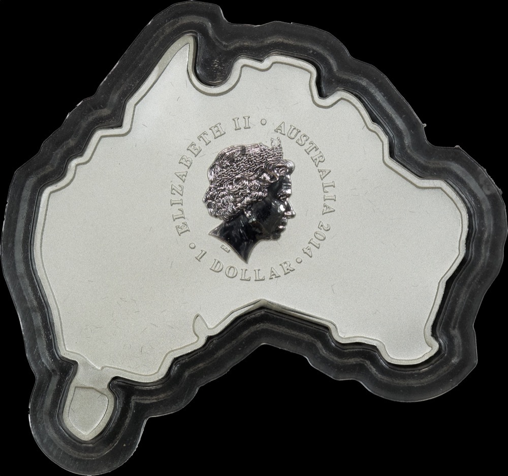 2014 Silver Map-Shaped 1oz Proof Coin Crocodile product image