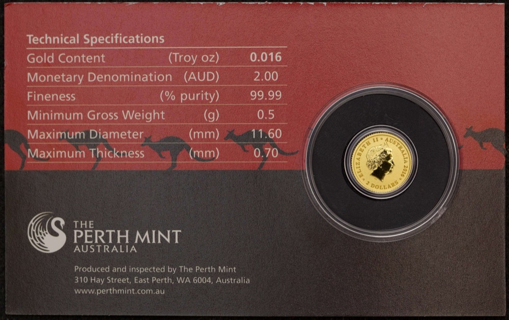 2016 Gold Half Gram  Coin Mini Kangaroo product image