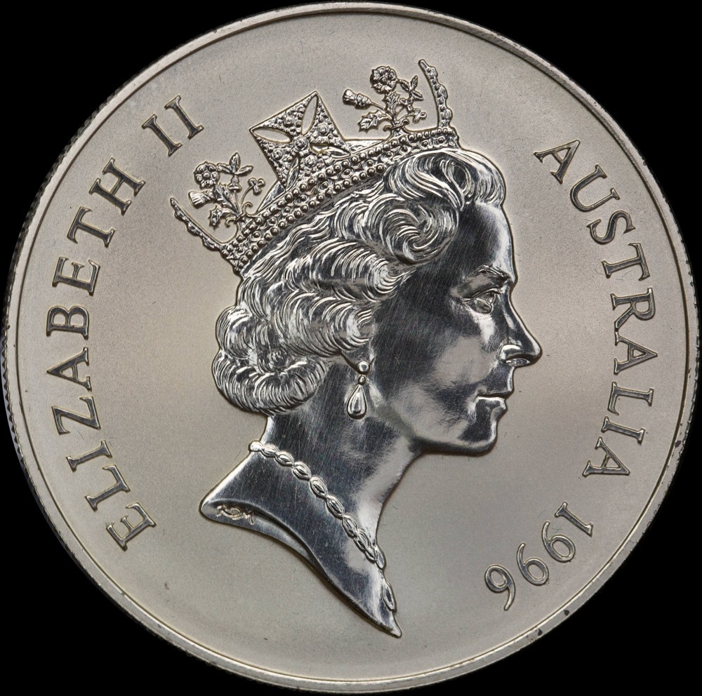 1996 One Dollar Silver Kangaroo Unc In Box Coin Mother & Joey product image