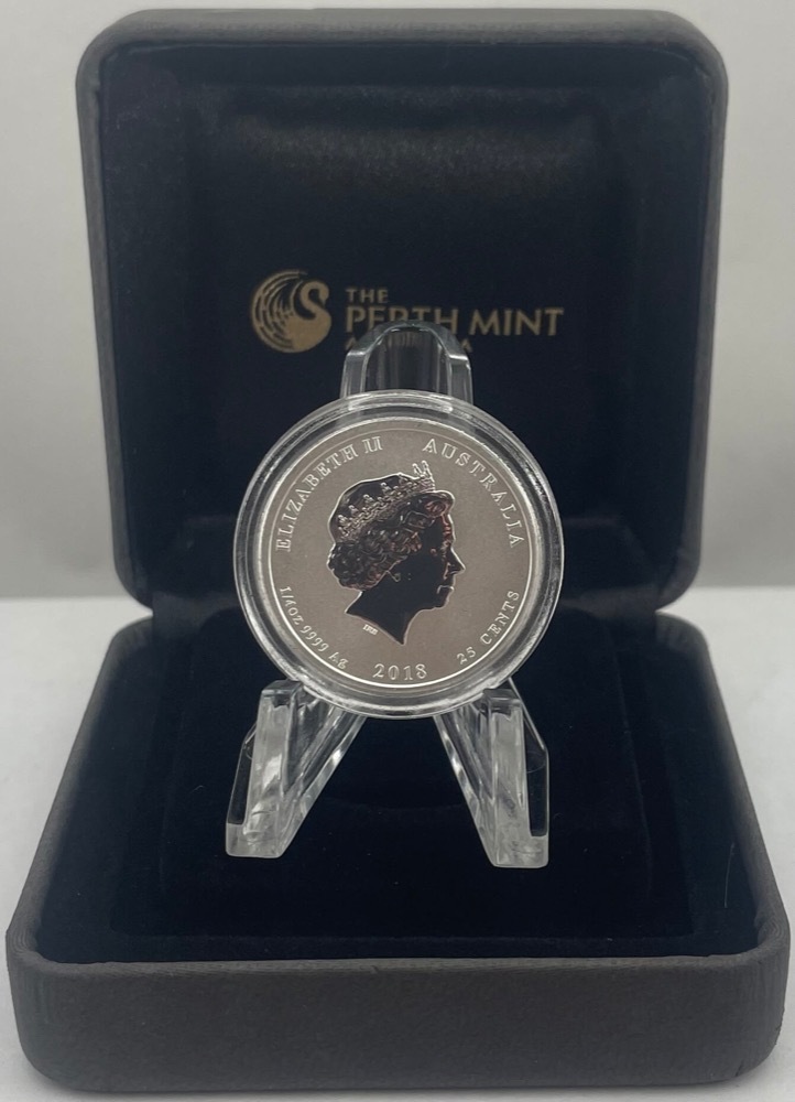 2018 Silver 1/4oz Coloured Coin Lunar Dog Sydney ANDA Expo product image