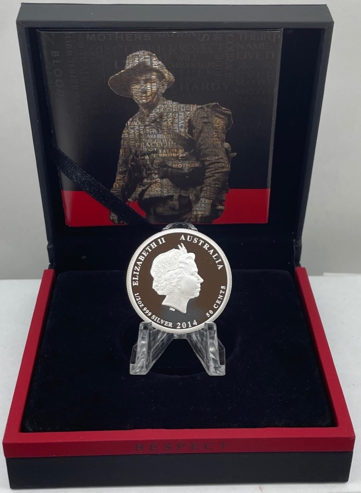 2014 Silver Half Ounce Proof Coin ANZAC Spirit 100th Anniversary - First Convoy product image