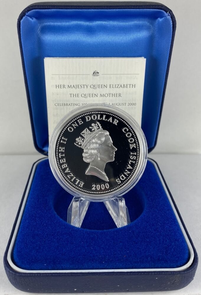 Cook Islands 2000 Silver One Ounce Proof Coin Queen Mother product image