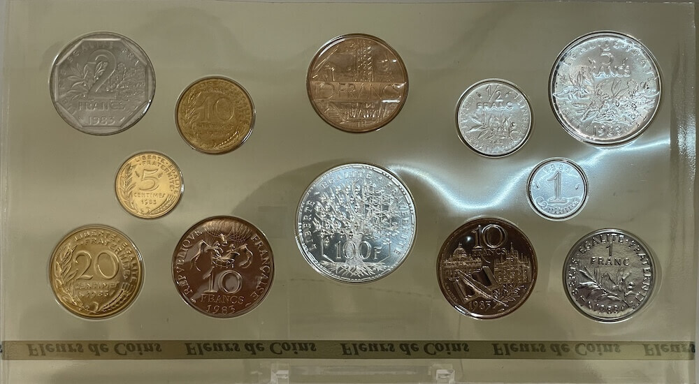 France 1983 Specimen Coin Set of 12 Fleurs de Coin product image