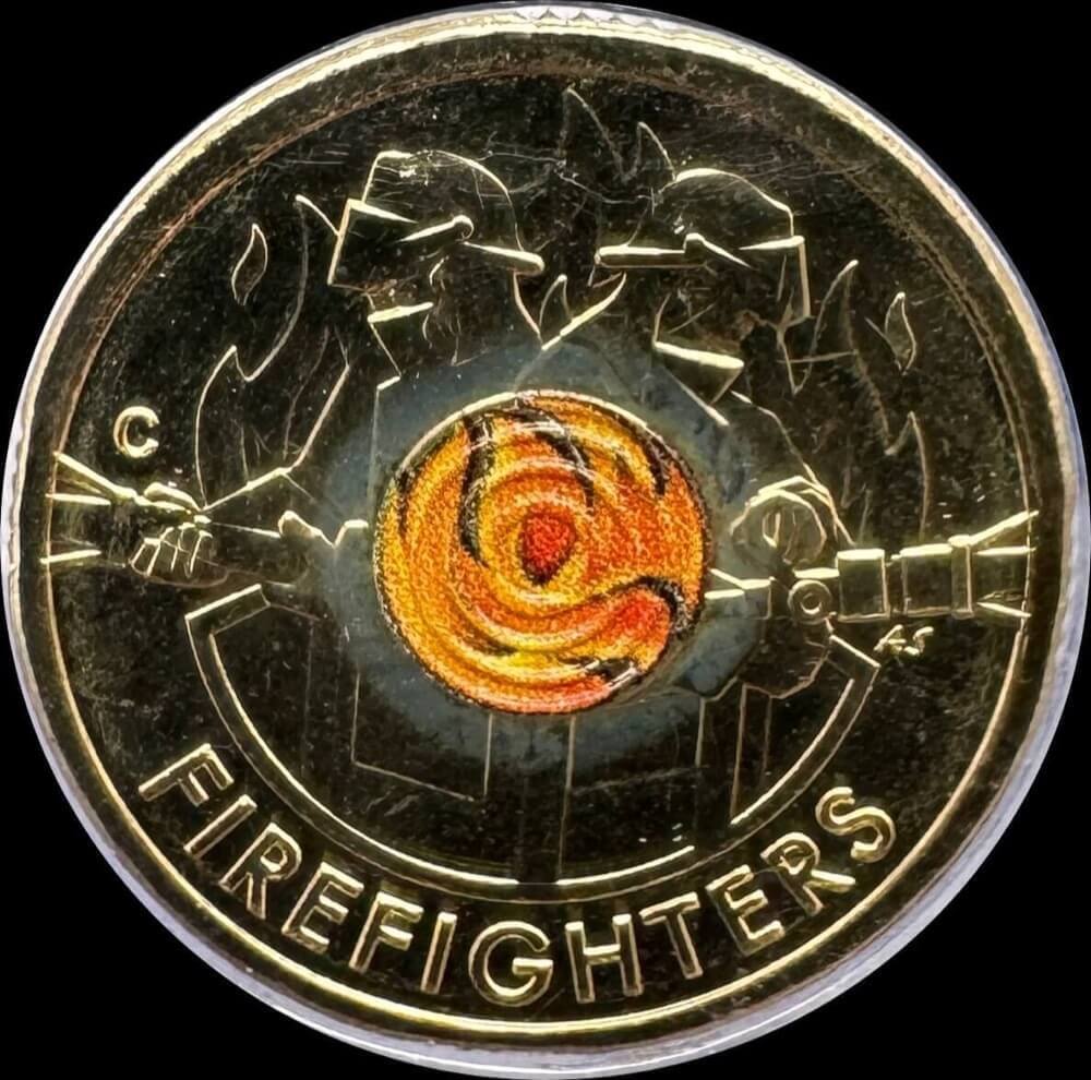 2020 Coloured $2 Coin Mintmark Firefighters - Brave product image