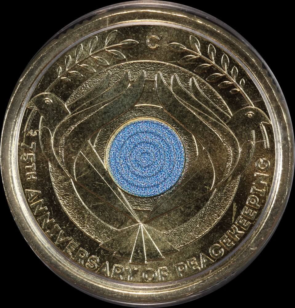 2022 Coloured 2 Dollar Coin C Mintmark Peacekeeping 75th Anniversary product image