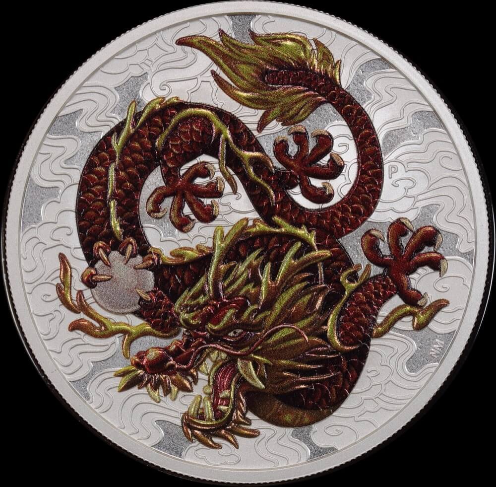 2021 Silver 1oz Coloured Coin Dragon product image