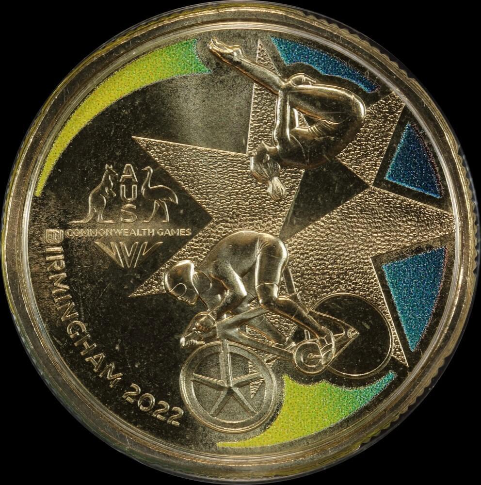 2022 Coloured 1 Dollar Coin Birmingham Commonwealth Games product image