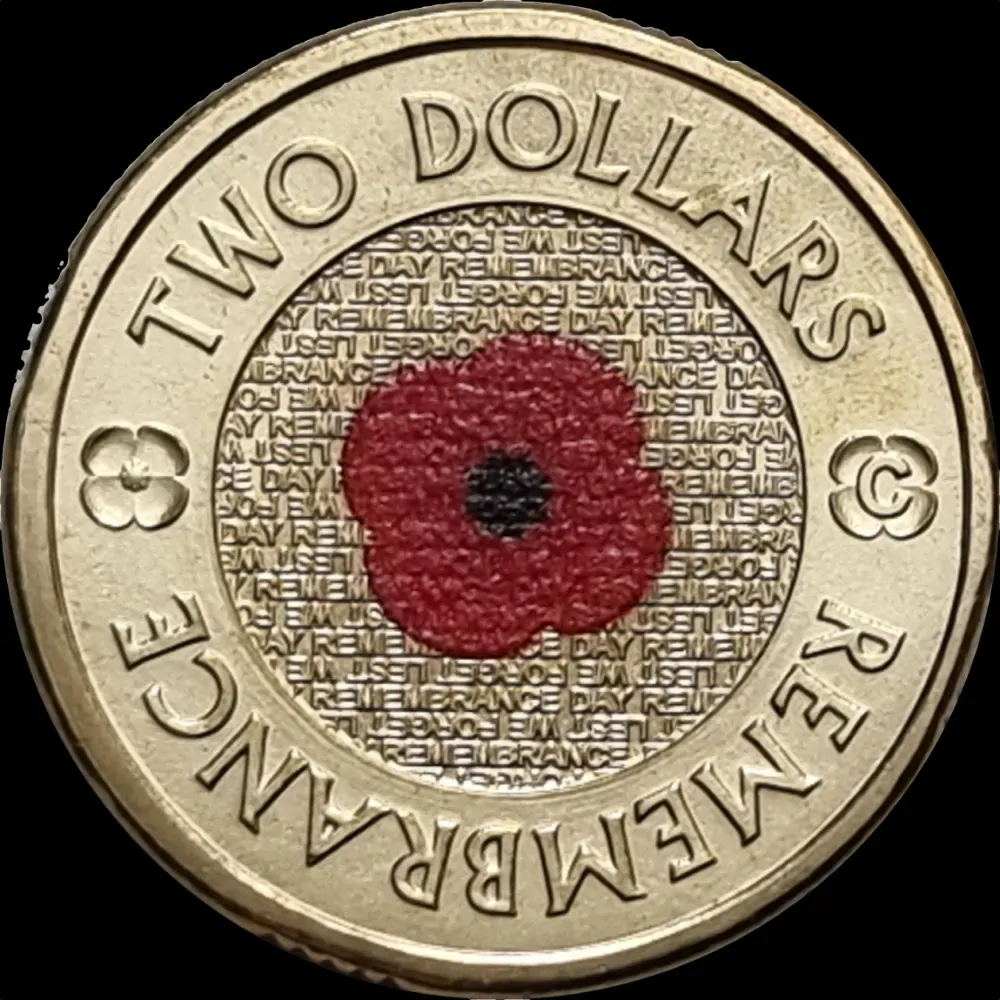 2022 Coloured 2 Dollar Uncirculated Coin C Mintmark Red Poppy product image