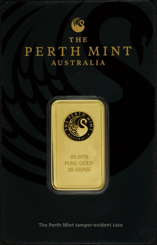 Perth Mint Fine Gold 20 Gram Minted Ingot product image