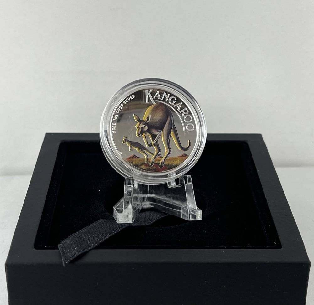 2022 Silver 1oz Coin High Relief Coloured Kangaroo product image