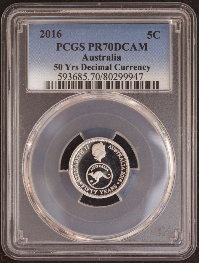 2016 5 Cent Coin Decimal Changeover PCGS PR70DCAM product image