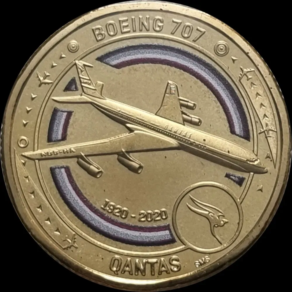 2020 1 Dollar Uncirculated Coin Qantas The Jet Age Boeing 707 Ex Set product image