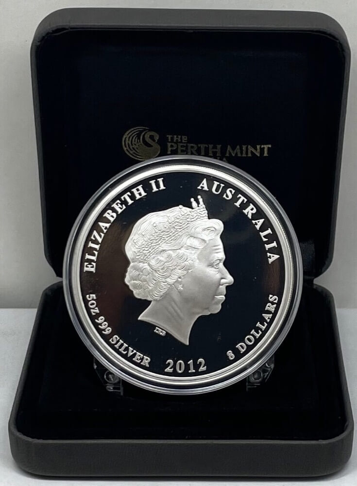 2012 Silver 5oz Proof Coin Lunar Year of the Dragon product image