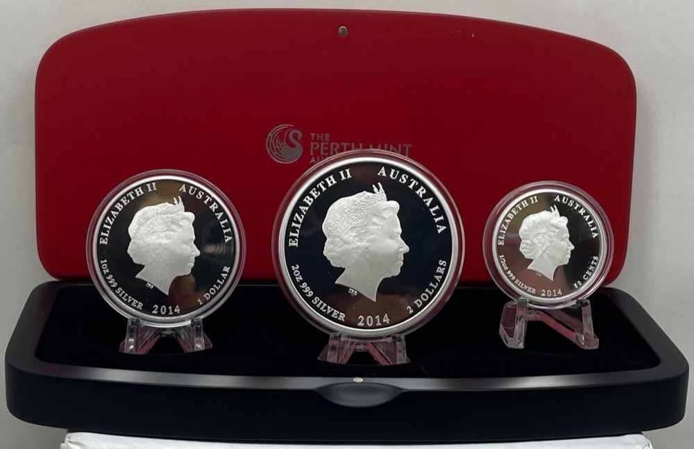 2014 Silver 3 Coin Proof Set Lunar Year of the Horse product image