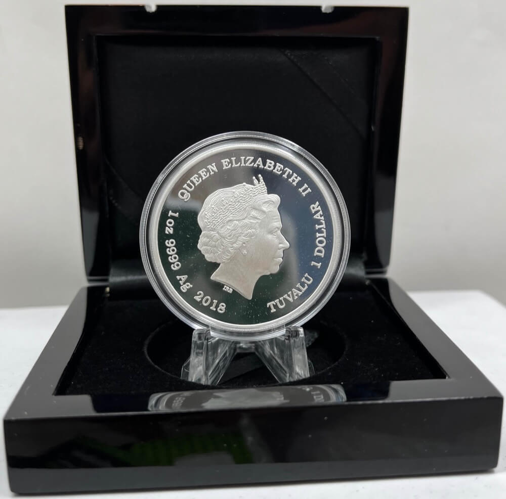 Tuvalu 2018 Silver 1 Ounce Proof Coin Green Tree Python product image